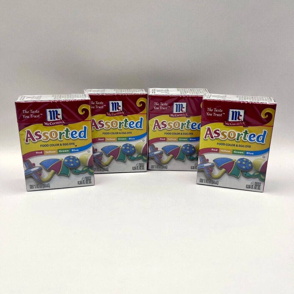 McCormick Assorted Food Color & Egg Dye - Sealed New - Red Yellow Green Blue